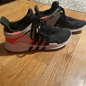 Adidas size 8 sneakers white black pink